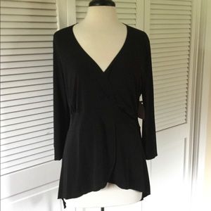 Lia Lee black knit top size 2x